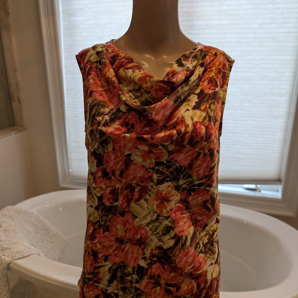 Anne Klein Sleeveless top, Multi-colour Size Small